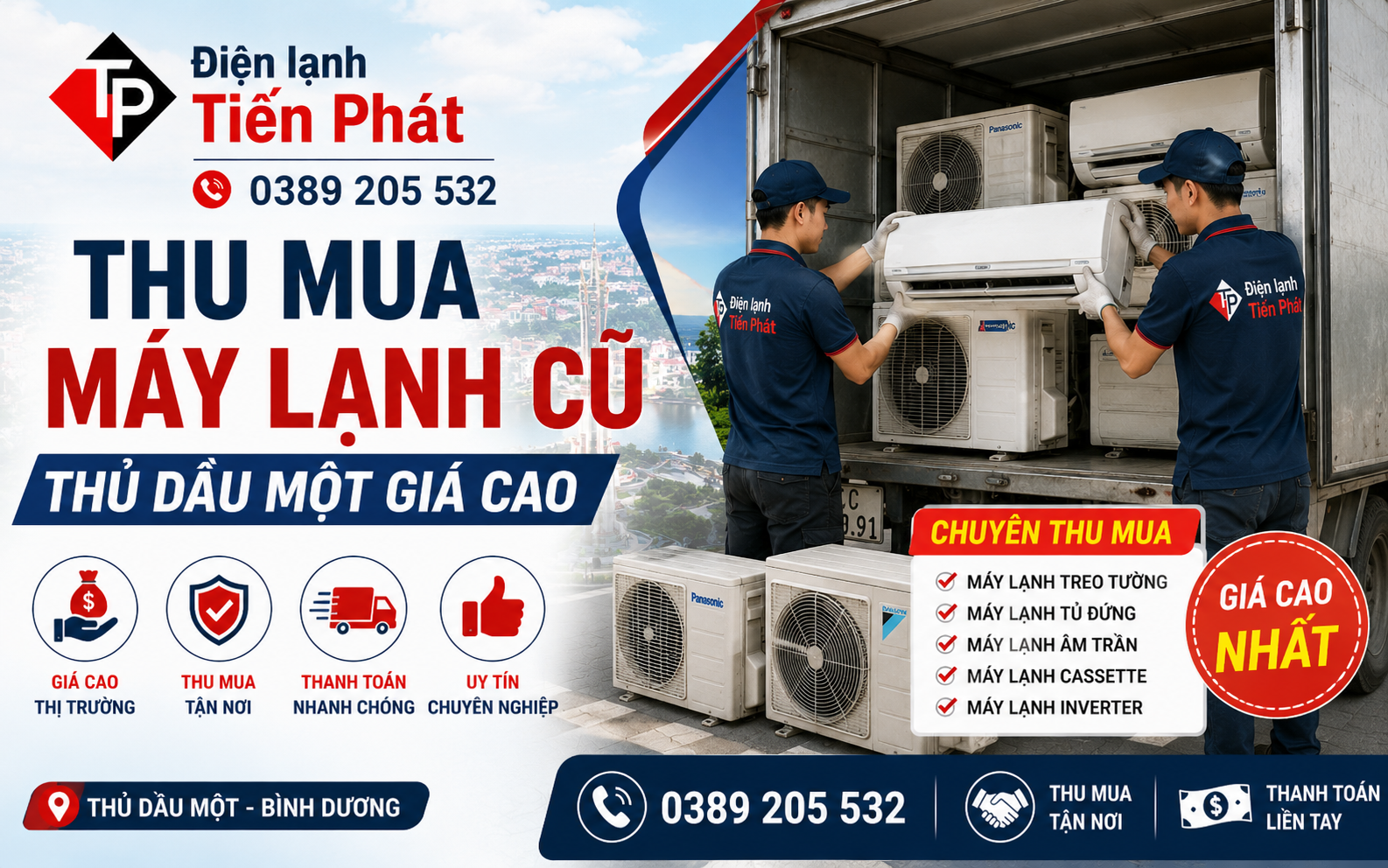 Thu mua máy lạnh cũ Thủ Dầu Một giá cao